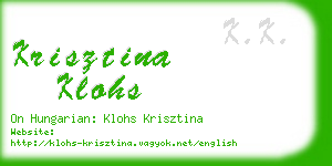 krisztina klohs business card